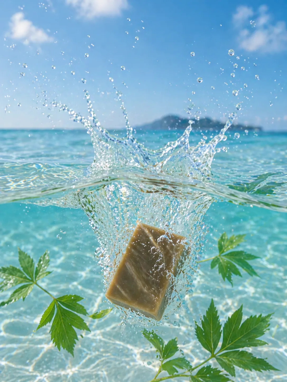 海と明日葉、石鹸のイメージ